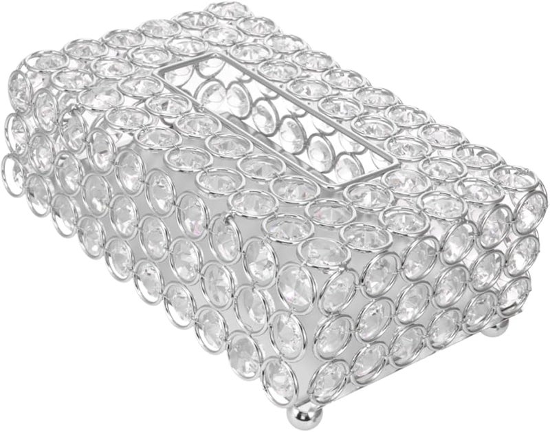 حامل صندوق المناديل الكريستالي درج زخرفي للسيارة والمطعم - Image 1